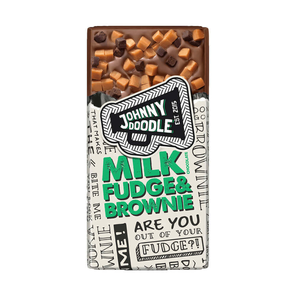 Johnny Doodle Milk Choc Fudge And Brownie Bar